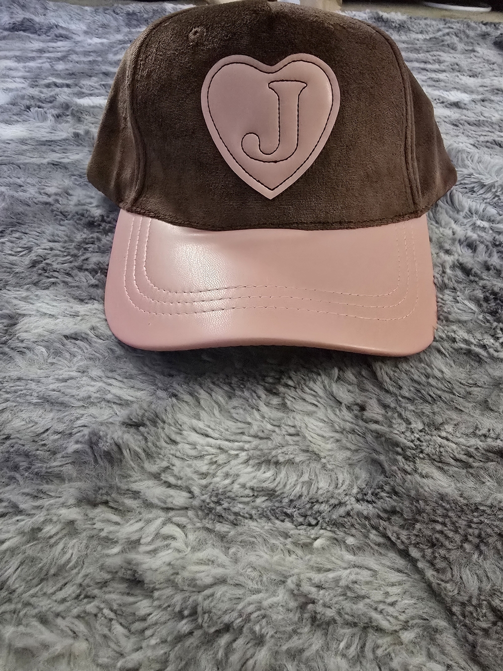 Juicy Couture Brown and Pink Heart Hat